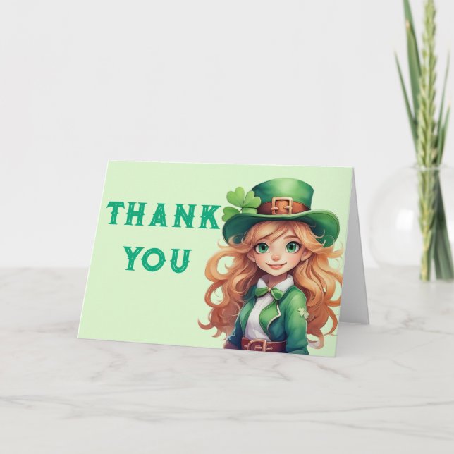 De Agradecimiento Leprechaun irlandés Gracias tarjeta (Anverso)