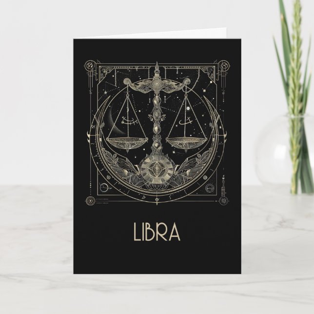 De Agradecimiento Libra Zodiac Constellation Blank Tarjeta plegada (Anverso)