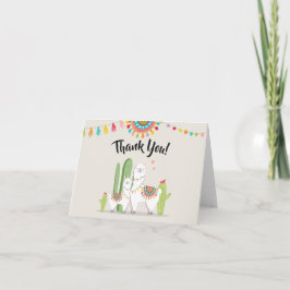 De Agradecimiento Llama Gracias tarjeta Fiesta Cactus Alpaca Shower