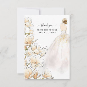 De Agradecimiento Magnolia Bride Future Sra. Gracias Tarjeta
