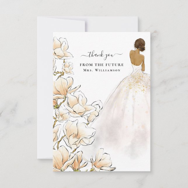 De Agradecimiento Magnolia Bride Future Sra. Gracias Tarjeta (Anverso)