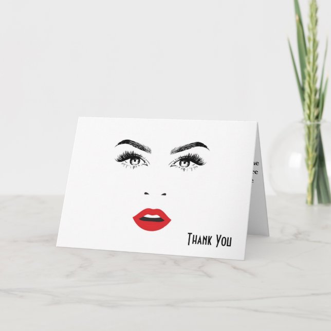 De Agradecimiento Makeup y Hair Gracias tarjeta (Anverso)