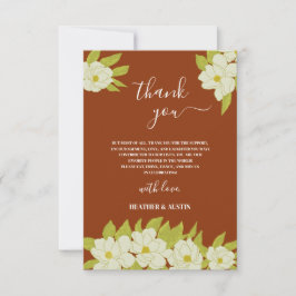 De Agradecimiento Marfil Magnolia Flor Rusty Boda Gracias tarjeta