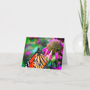 De Agradecimiento Mariposa en flor Naturaleza Arte Gracias Tarjeta