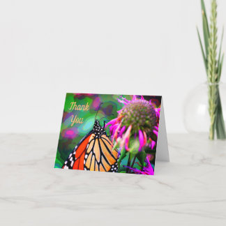 De Agradecimiento Mariposa en flor Naturaleza Arte Gracias Tarjeta