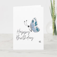 Mariposa feliz cumpleaños - Tarjeta única