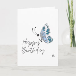 De Agradecimiento Mariposa feliz cumpleaños - Tarjeta única