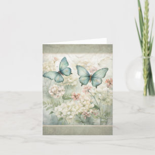 De Agradecimiento Mariposas En El Jardín Tarjeta Vintage 2