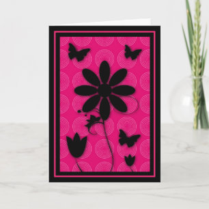 De Agradecimiento Mariposas y Flores Retro Tarjeta en Blanco
