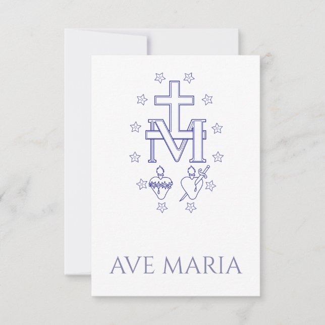 De Agradecimiento Medalla Milagrosa Tarjeta Santa Celestial | Ave Ma (Anverso)