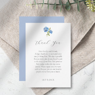 De Agradecimiento Moda Azul Hydrangea Boda Gracias Tarjeta