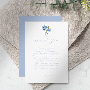 De Agradecimiento Moda Azul Hydrangea Boda Gracias Tarjeta