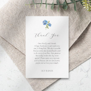De Agradecimiento Moda Azul Hydrangea Boda Gracias Tarjeta