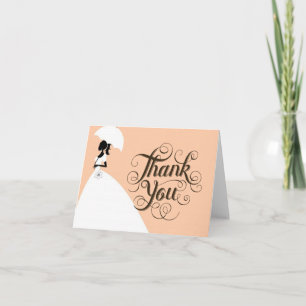 De Agradecimiento Moda Boda moderno Gracias Tarjeta Novia Elegante