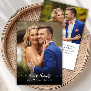 De Agradecimiento Moda Boho Script 2 Photo Boda Gracias Tarjeta