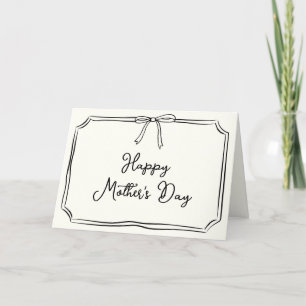 De Agradecimiento Moda Coquette Bow dibujando tarjeta feliz del día 