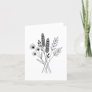 De Agradecimiento Moderna Tarjeta Botánica Doble Boho (interior en b