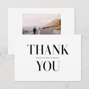 De Agradecimiento Moderno Tipo Negrita Boda Gracias Tarjeta Fotográf
