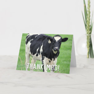 De Agradecimiento Moo Cow Gracias Tarjeta