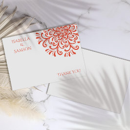 De Agradecimiento Naranja caprichoso Red Flourier Gracias tarjeta