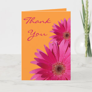 De Agradecimiento Naranja Gerbera Daisy Boda Gracias Tarjeta