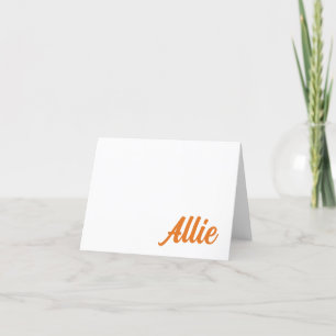 De Agradecimiento NARANJA, NAVY Auburn, tarjeta personalizada AL