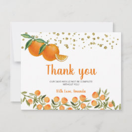 De Agradecimiento Naranja Twin Little Cuties Gracias tarjeta