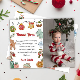 De Agradecimiento Navidades Cookies Flat Gracias Tarjeta fotográfica