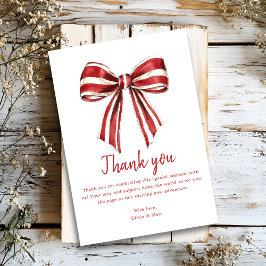 De Agradecimiento Navidades Coquette Bow Baby Shower Gracias Tarjeta
