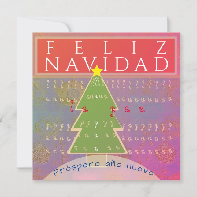 De Agradecimiento Navidades "Feliz Navidad" reciben tarjeta plana (Anverso)