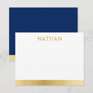 De Agradecimiento Navy Blue Gold Moderno Bar Mitzvah Gracias Tarjeta
