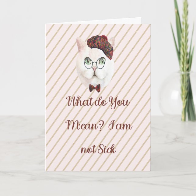 De Agradecimiento Obtener una buena tarjeta para un gato que piensa  (Anverso)