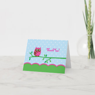 De Agradecimiento Owl Chica Gracias Tarjeta