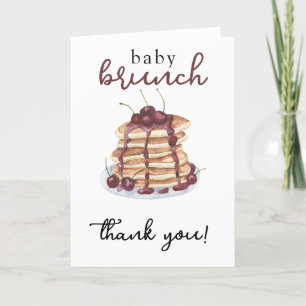 De Agradecimiento Pancakes Sweet Cherry Baby Shower Gracias Tarjeta