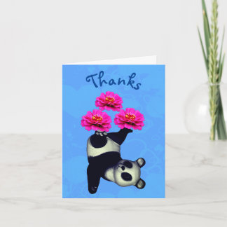 De Agradecimiento Panda Bear Flores Malabaristas Gracias Tarjeta