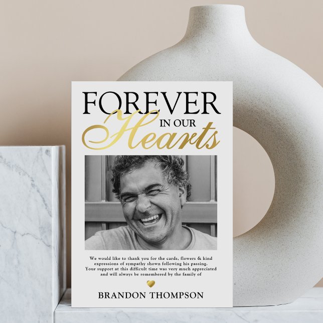 De Agradecimiento Para siempre en nuestros corazones Funeral Tarjeta (Subido por el creador)