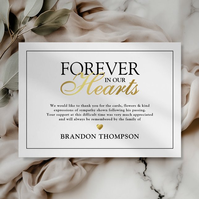 De Agradecimiento Para siempre en nuestros corazones Funeral Tarjeta (Subido por el creador)