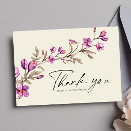 De Agradecimiento Pastel Flor silvestre Boho Boda Gracias Tarjeta