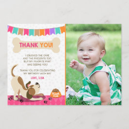 De Agradecimiento Perro Cuppy Gracias Tarjeta Paw-Ty Paw Tie Chica