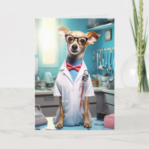 De Agradecimiento Perro gracioso que trabaja como Médico con tarjeta