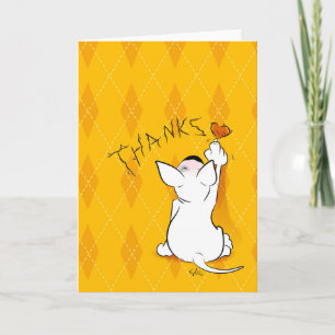 De Agradecimiento Personalizado Bull Terrier "¡Gracias!" Tarjeta med