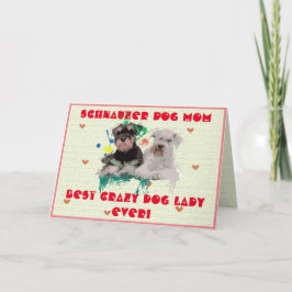 De Agradecimiento Personalizado Schnauzer Mom Dog Mejor Loco Tarjeta