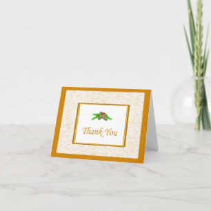 De Agradecimiento Pine Cone Gracias Tarjeta Con Borde Oro