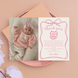 De Agradecimiento Pink Bow Cake Birday Foto Gracias Tarjeta