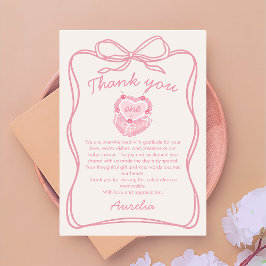 De Agradecimiento Pink Bow Cake Birday Foto Gracias Tarjeta