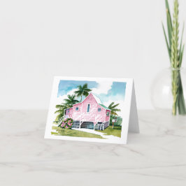 De Agradecimiento Pink Fort Myers Beach Cottage Gracias Tarjeta