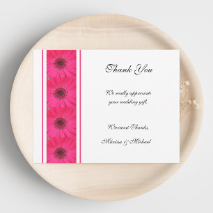 De Agradecimiento Pink Gerbera Daisy Gracias Tarjeta Boda