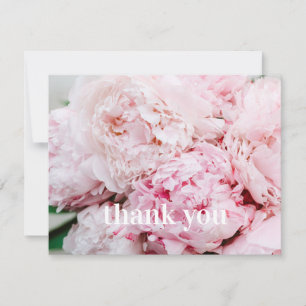 De Agradecimiento Pink Peony Gracias Tarjeta Plana