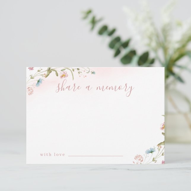 De Agradecimiento Pink Wildflower Rustic Boho comparte una tarjeta d (Anverso de pie)