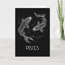 Pisces Zodiac Constellation Blank Tarjeta plegada